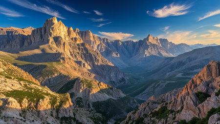 stunning panorama picturesque Pyrenees mountains Spainの素材