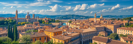 stunning panorama of Verona city Italy, sunny dayの素材