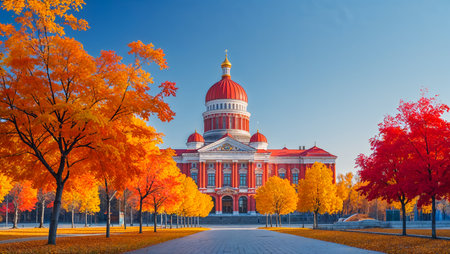 panorama of Astana city capital of Kazakhstan, sunny autumn dayの素材