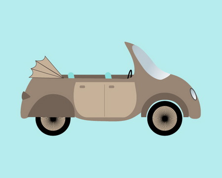 Funny vintage cabriolet carのイラスト素材