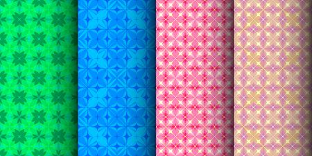 Set of geometric seamless floral patternsのイラスト素材