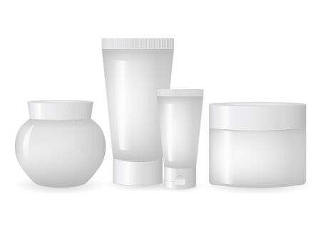 Set of cosmetic bottles cream. Design Beauty Productsのイラスト素材