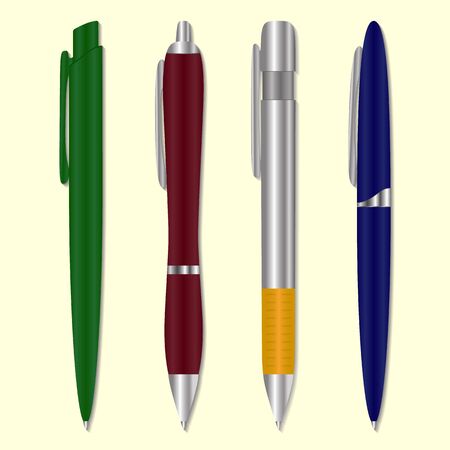 Set of colored pens. Vector illustration.のイラスト素材