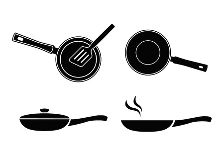 Frying pan vector iconのイラスト素材