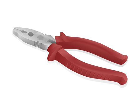 Realistic pliers isolated on white background. Vector illustration.のイラスト素材