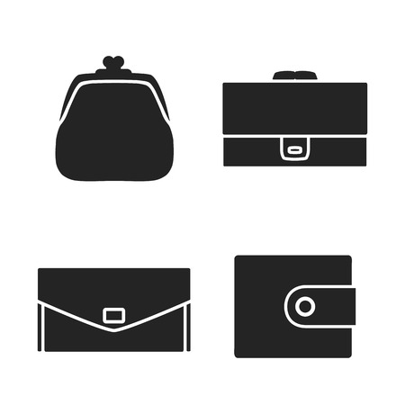 Wallet icon. Set of vector purse iconsのイラスト素材