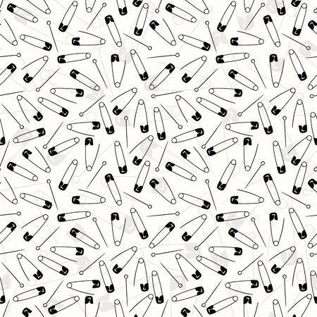 Seamless pattern with black pins on whiteのイラスト素材