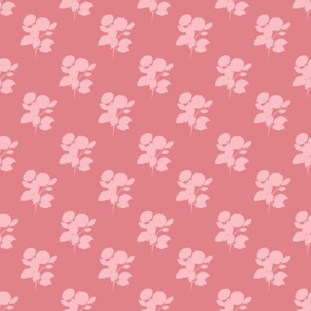Seamless floral pattern. Silhouette of roses on a red background.のイラスト素材