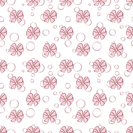 Purple bows patternのイラスト素材