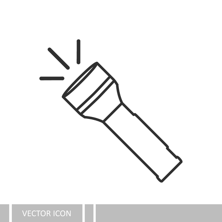 Flashlight vector icon in the style of linear design.のイラスト素材