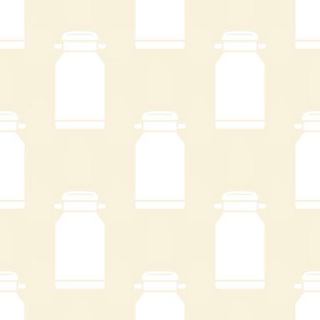 Metal can for milk. Silhouette on a beige background. Seamless pattern.のイラスト素材