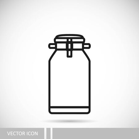 Metal can for milk. Vector icon in a line design style.のイラスト素材