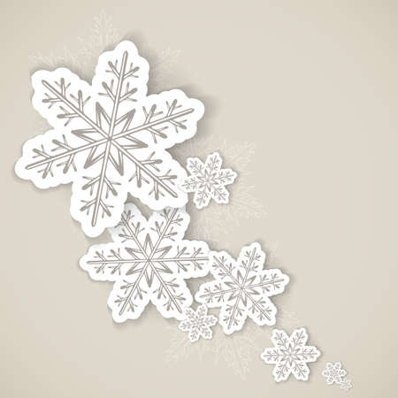 Christmas background with snowflakes. Greeting card or invitation. Merry Christmas and a happy new year. Element for design.のイラスト素材