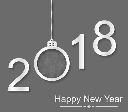 Happy new year 2018. Text, design element. Vector illustration.のイラスト素材