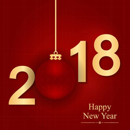 Happy new year 2018. Text, design element. Vector illustration.のイラスト素材