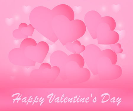 Romantic background with hearts. Happy Valentine's Day.のイラスト素材