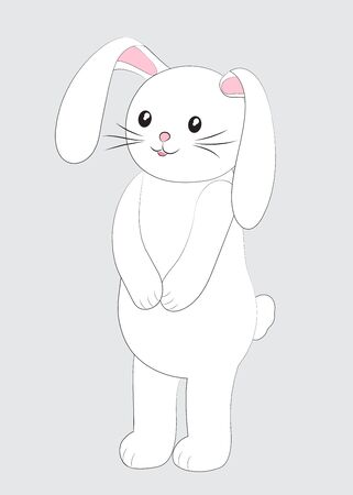 Cute rabbit cartoon. Vector illustration.のイラスト素材