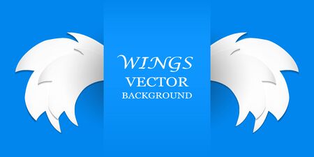 Illustration of white wings on a blue backgroundのイラスト素材