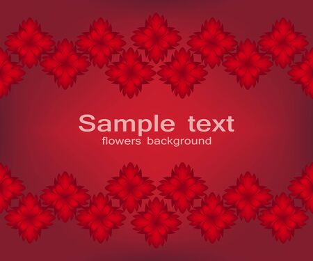 Red background with flovers. Luxury floral background.のイラスト素材