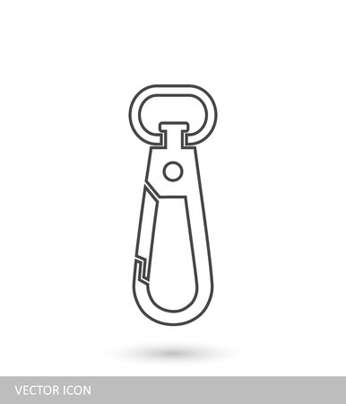 Carabiner icon in the style of linear design.のイラスト素材