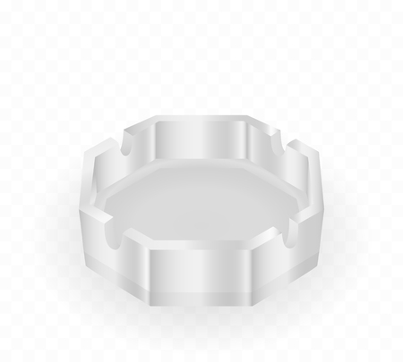 Glass ashtray isolated. Realistic vector illustration.のイラスト素材