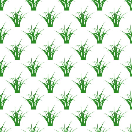 A bunch of green grass. Botanical seamless pattern with grass. Natural background.のイラスト素材