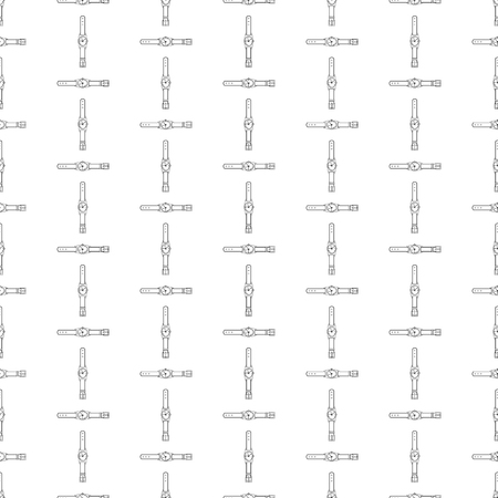Wrist Watch. Seamless pattern with a clock on a white background.のイラスト素材