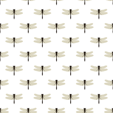 Dragonfly. Seamless pattern with dragonflies on white. Background of nature of insects.のイラスト素材