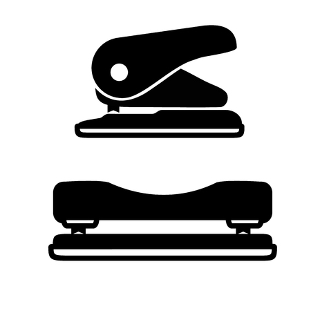 Hole puncher icon front view and side viewのイラスト素材