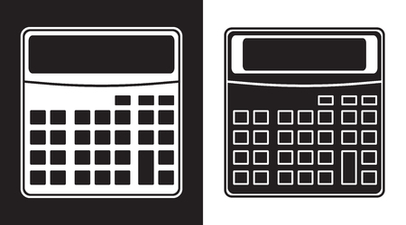 Calculator icon in two versionsのイラスト素材