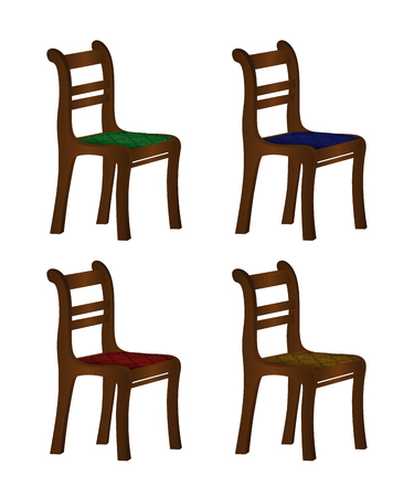 Set of realistic color stoolsのイラスト素材