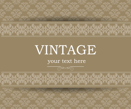 Vintage background with decorative frame. Elegant design element for your text. Lace decoration for birthday greeting card, wedding invitation.のイラスト素材