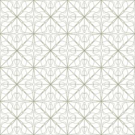 Seamless abstract floral pattern. Geometric flower ornament on a white background.のイラスト素材