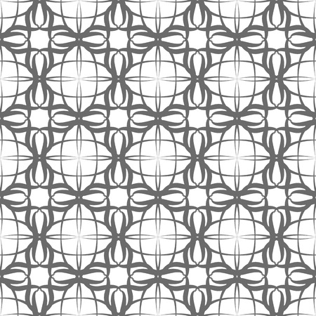 Seamless abstract floral pattern in oriental style. Geometric flower ornament on a white background.のイラスト素材
