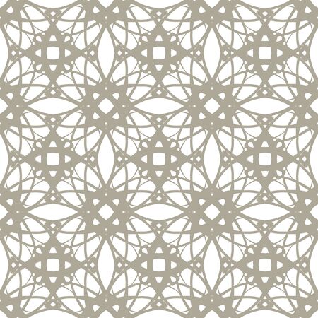 Seamless abstract floral pattern in oriental style. Geometric flower ornament on a white background.のイラスト素材