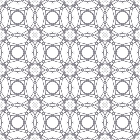 Seamless abstract floral pattern in oriental style. Geometric flower ornament on a white background.のイラスト素材
