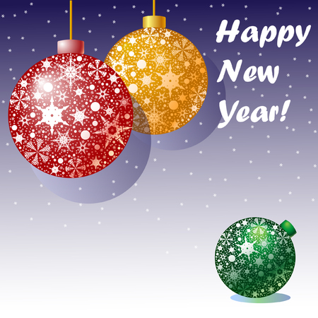 Beautiful Christmas balls for the New Year's greetings.のイラスト素材