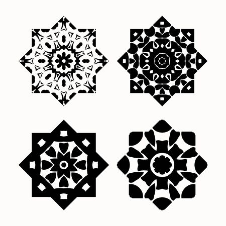 Set of geometric decorative elements for design.のイラスト素材