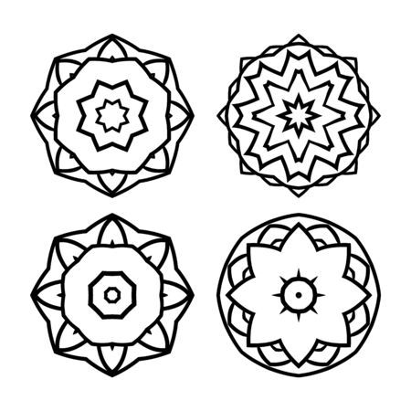 Set of round decorative elements for design.のイラスト素材