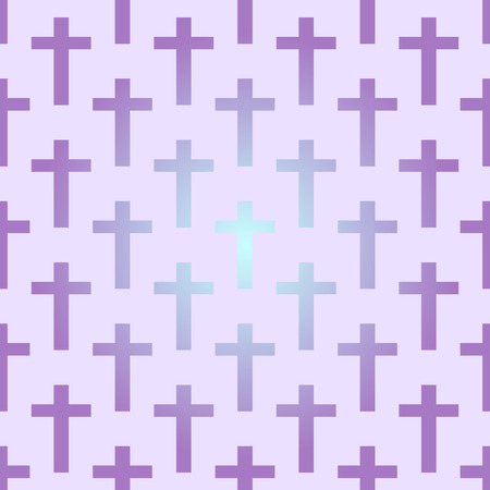Seamless background with crosses in the style of pastel goth in pink and purple tones.のイラスト素材