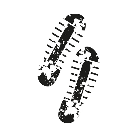 Shoes, footprints icon on a white background, marks from shoes.のイラスト素材