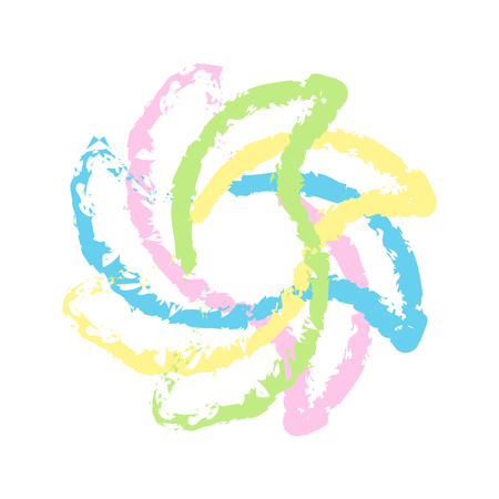 Dynamic grunge symbol. Abstract grunge round template for the logo. Element for creating patterns. Twisted icon.のイラスト素材