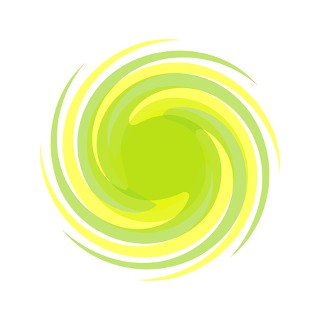 Dynamic yellow, green symbol. Abstract grunge round template for the logo. Blobs for creating banners, design of products, posters and flyers. Twisted icon.のイラスト素材