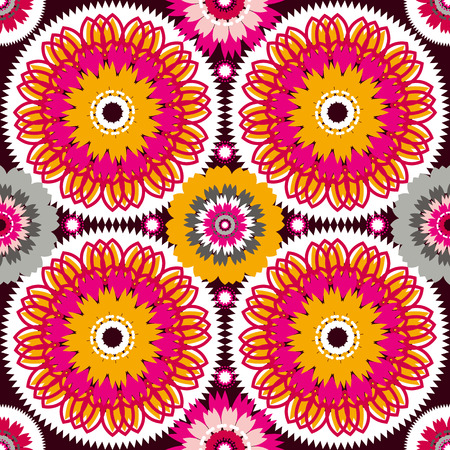 Seamless pattern from round elements. Mandala background. Patterns for edible icing sheets for covering cakes.のイラスト素材
