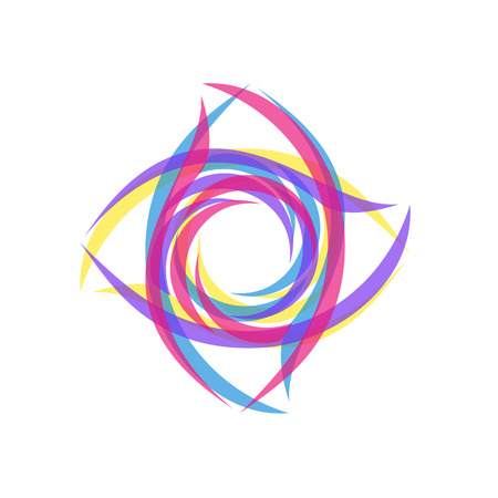 Template for the logo from the smooth lines in the form of a stylized cross. Focus the icons.のイラスト素材