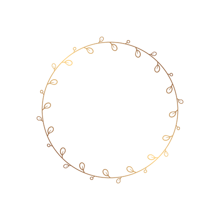 Elegant round frame in a romantic style for the design of the album, wedding invitations, postcards and other handmade products. Border silhouette of a digital stamp.のイラスト素材