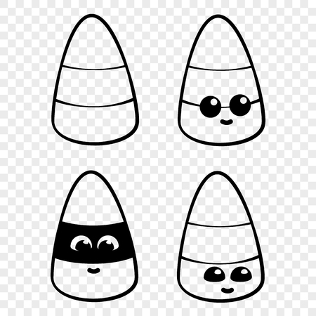 Candy corn halloween outline template for laser cutting and decor.のイラスト素材