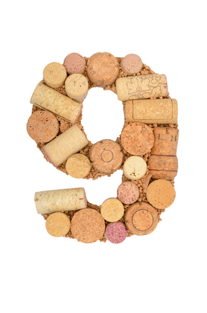 Fig nine made of wine corksの写真素材