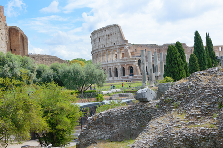 Colosseum in Rome after restoration View from Roman Forumのeditorial素材