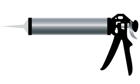 Tool. Hand tool. Aluminum Caulking Gun isolated on white background.のイラスト素材